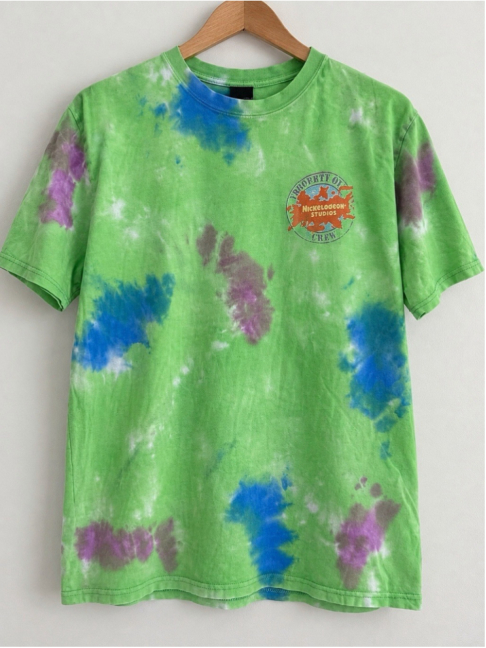 Dumbgood Nickelodeon Studios Property of Crew Graphic T-Shirt Green Y2K Retro M